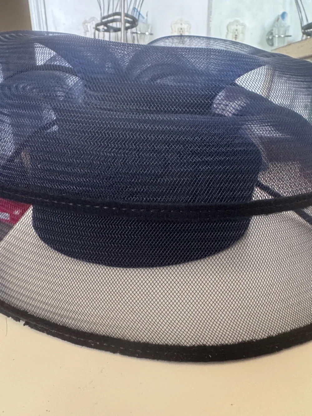 Sylvia New York vintage pillbox ladies navy hat